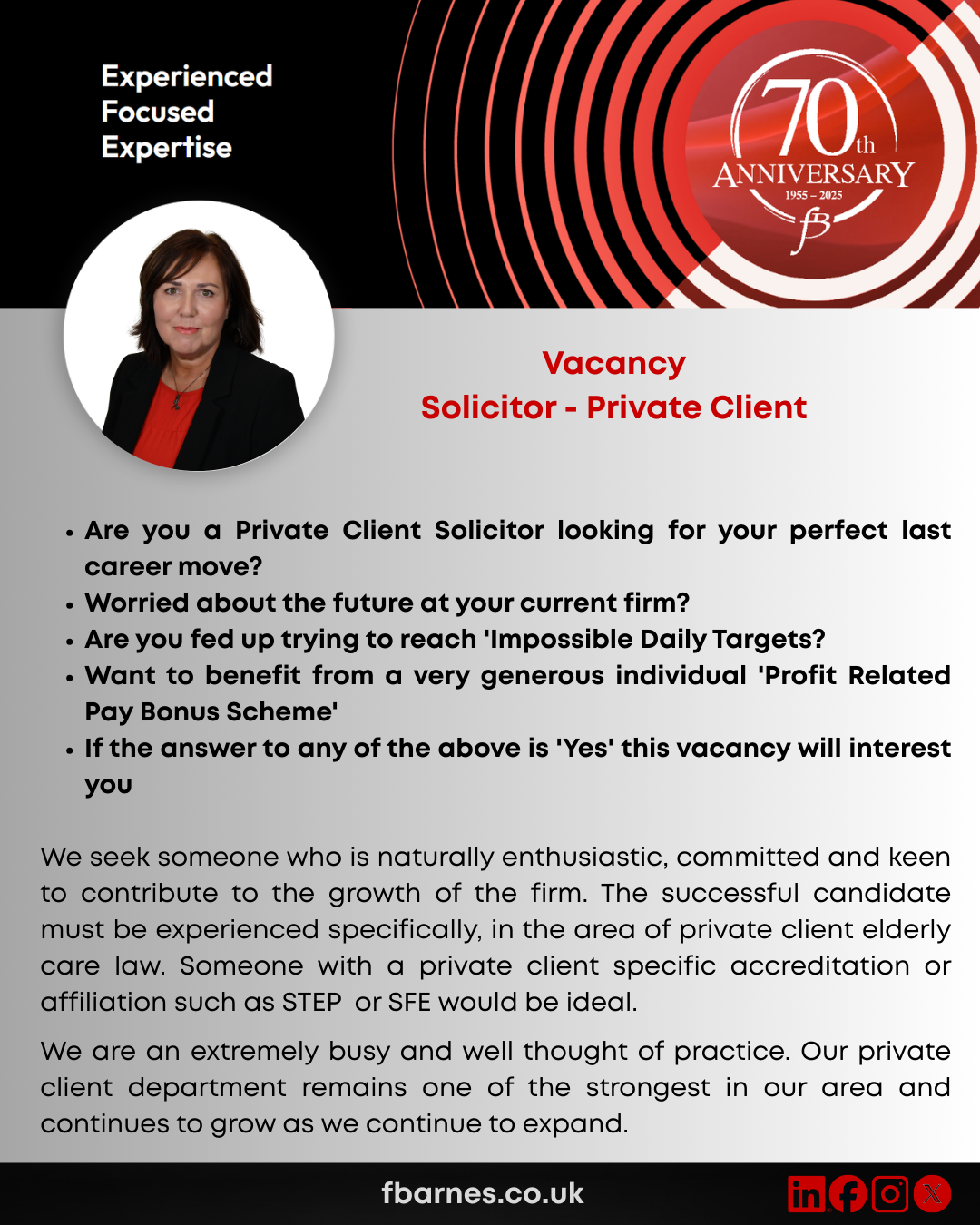 Vacancy – Solicitor Private Client