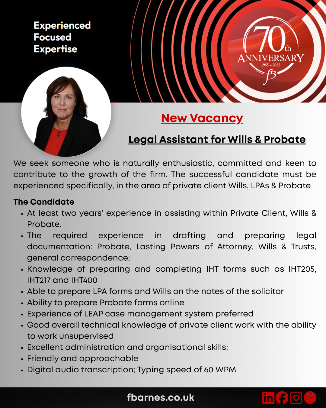 Legal Assistant Wills & Probate Department