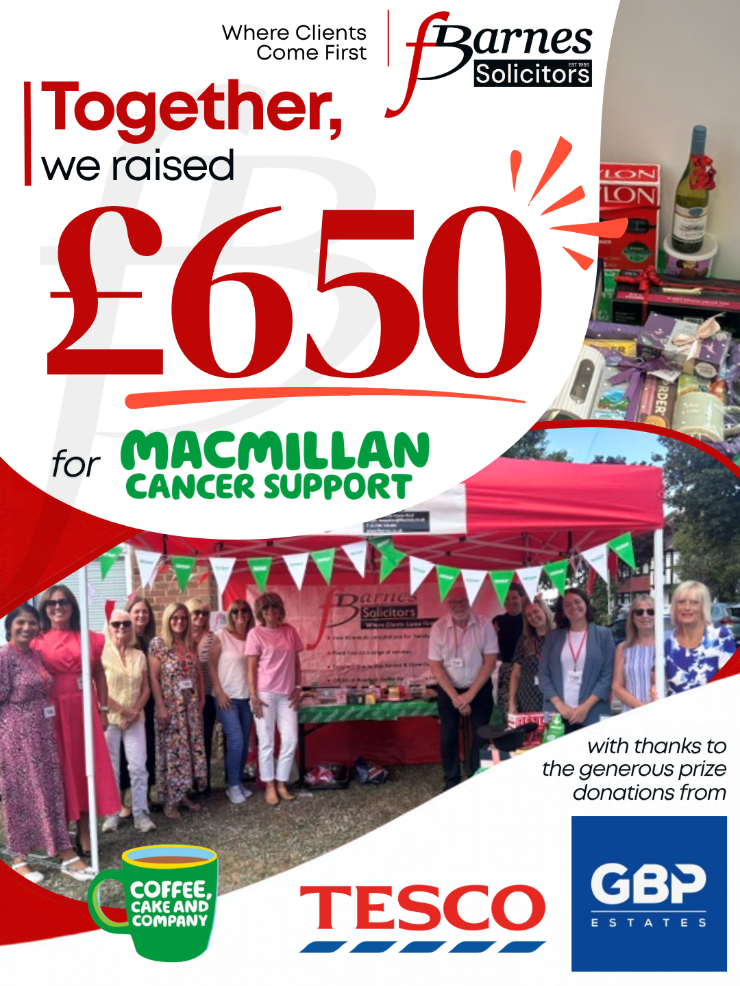 F Barnes raise £650 for Macmillan Cancer Support